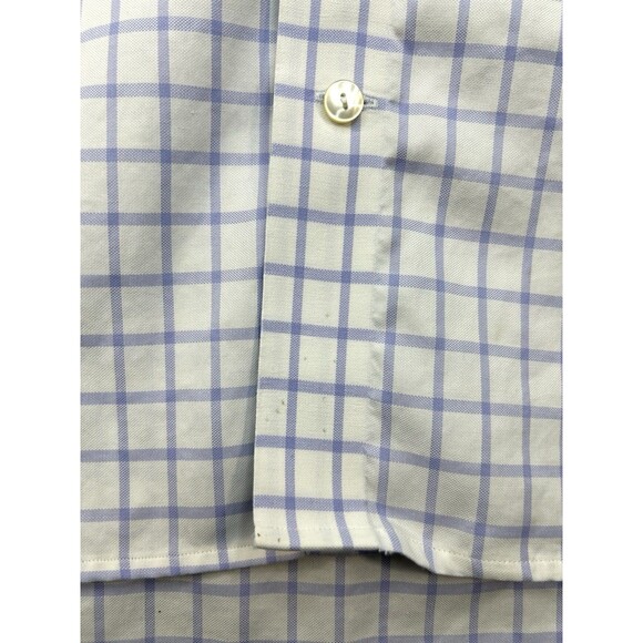 ETON Contemporary Fit Dress Shirt 41/16 Large Gingham Floral Flip Cuff - Picture 4 of 13